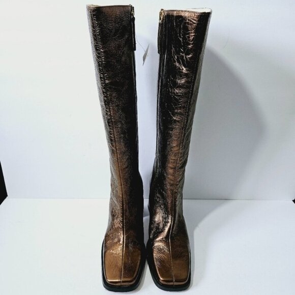 NEW Ana Palma Metallic Bronze Knee High Boots Size 39 US 8.5 Made In Spain - Picture 5 of 9